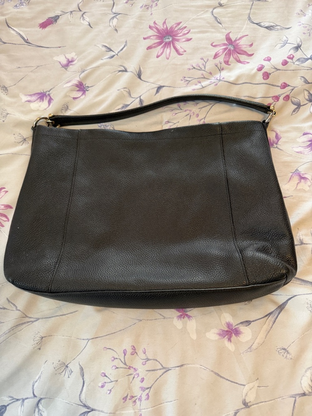 Coach Black Leather Hobo Shoulder Bag with Gold Logo wristlet included - Picture 3 of 6